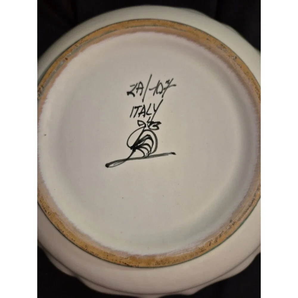 Cantagalli Italy Hand Painted Large Serving Bowl Artist Signed